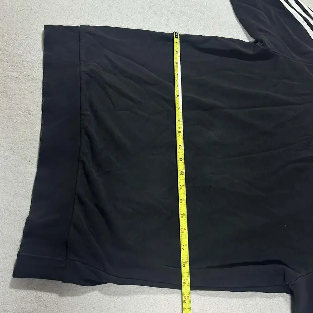 Adidas Black 3 Stripe Crewneck Sweatshirt Pullover Logo Men's Medium